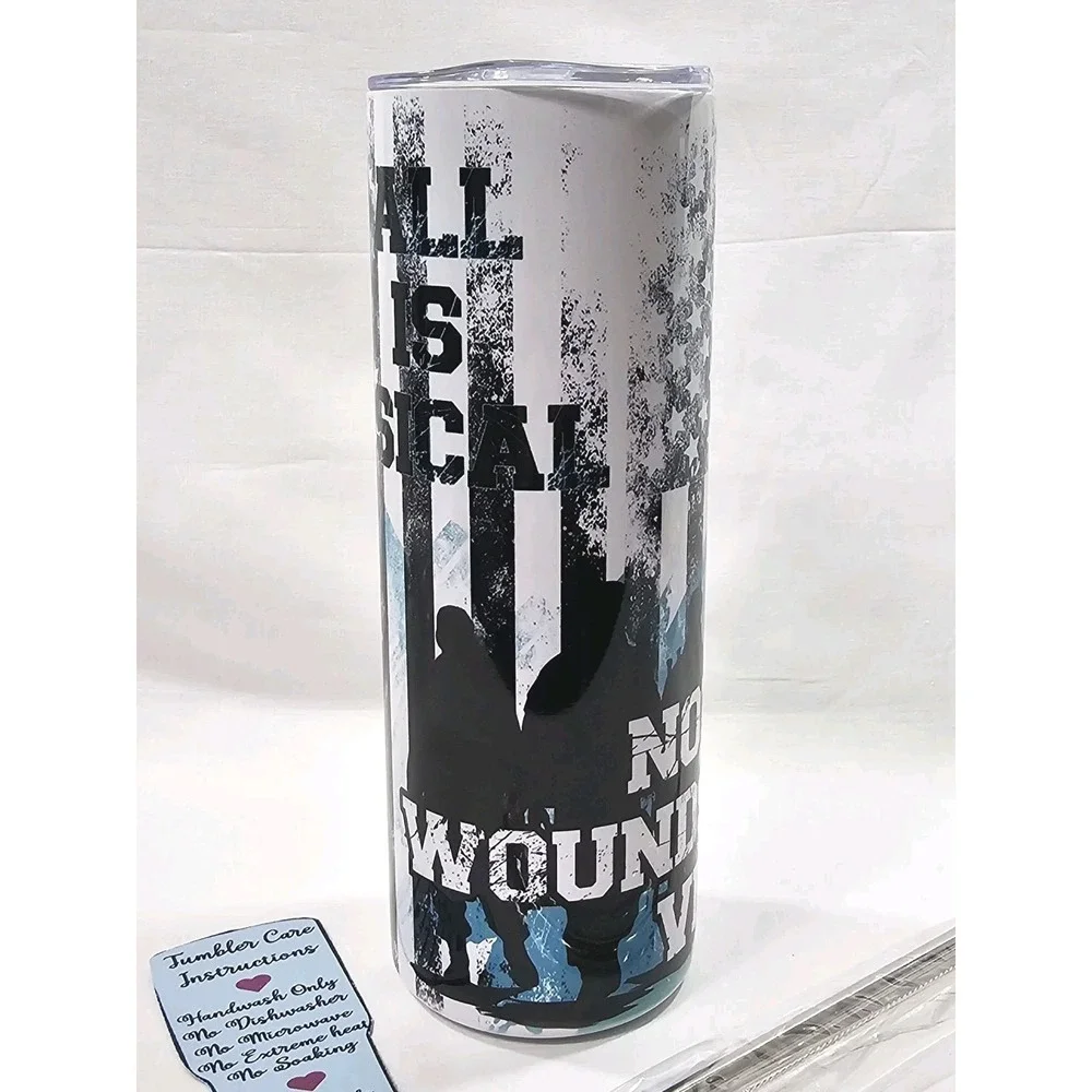 Pain Wounds Health American Flag 20Oz Tumbler Travel Insulated Patriotic Support